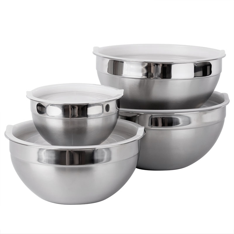 304 Stainless Steel Mixing Bowls, Salad Mixing Bowl Set With