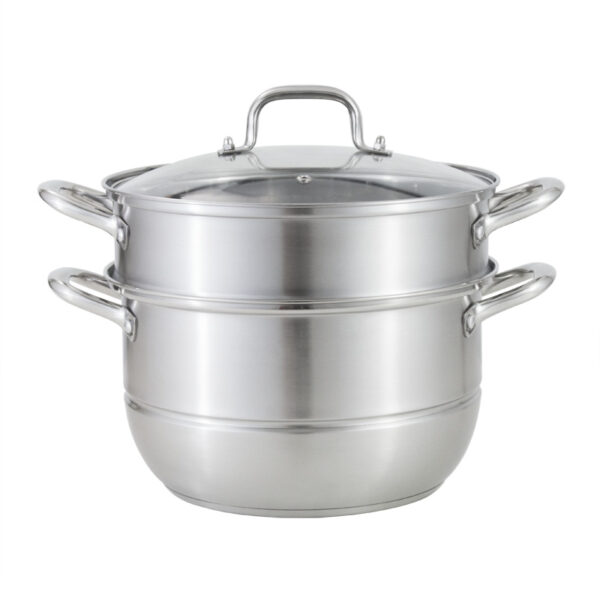 YUTAI 26-36CM 3-layer stainless steel steamer with glass lid and steel handle