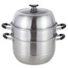 YUTAI three-layer stainless steel food steamer with anti-scald handle