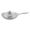 12 inch (30cm) Stainless Steel Wok Pan with Tempered Glass Lid for InductionElectricGas Stoves