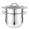 YUTAI 8-qt stainless steel 2-layer stock pot with steamer 28CM