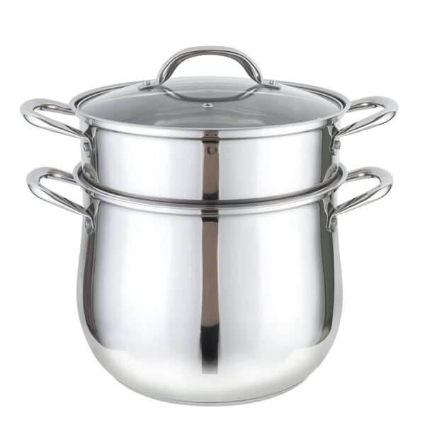 YUTAI 8-qt stainless steel 2-layer stock pot with steamer 28CM