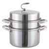 8Qt Premium 304 Tri-Layer Stainless Steel Steamer with Metal Lid and Handle, 28cm