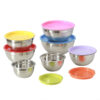 Multi-colored 18-10 stainless steel non-slip mixing bowl