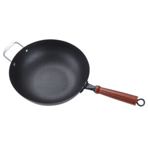 YUTAI 30-34 cm hammered iron wok wok with wooden handle