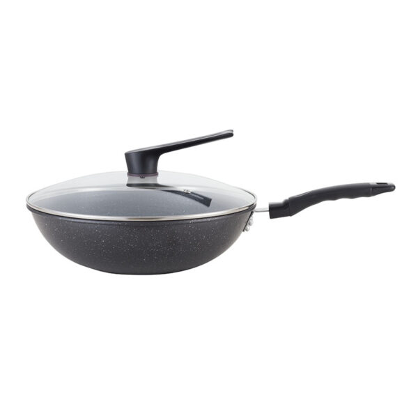 YUTAI Non Stick Wok Pan with Lid, 12.5 In Stir Fry Pan for Cooking, 32 cm 6 Q Wok