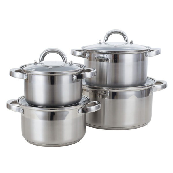 YUTAI Stainless Steel Pots Set, 8 Piece Kitchen Induction Cooking Set