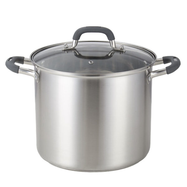 YUTAI Stainless Steel Stock Pot with Lid, 10 Quart, Silver