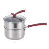 YUTAI Two-layer Stainless Steel Saucepan With Glass Lid 16-18cm SUS316