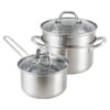 YUTAI factory 5pcs 18-10 stainless steel pot and saucepan set