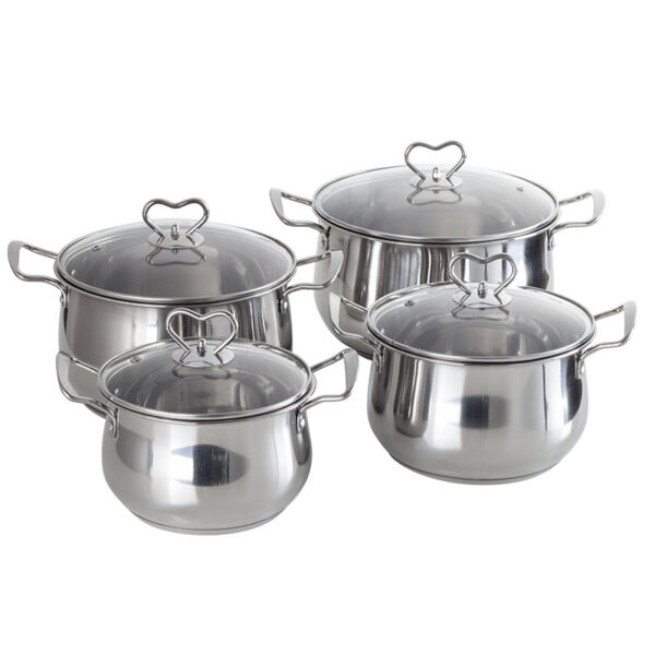 YUTAI stainless steel cookware set bulging shape body